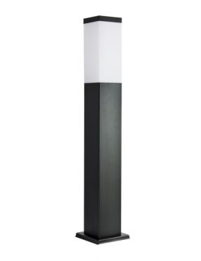 Inox lampa stojąca kwadrat czarna 65 cm
