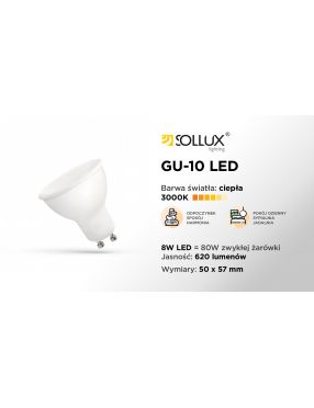  Żarówka LED GU10 3000K 8W 620lm [WOJ+14048]