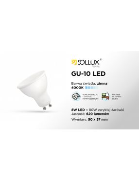  Żarówka LED GU10 4000K 8W 630lm [WOJ+14259]