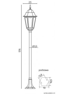 Retro clas II lampa stojąca czarna 164 cm