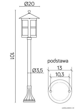 Lampa ogrodowa stojąca Cordo II 101 cm
