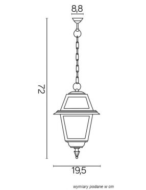Lampa wisząca ogrodowa czarna Witraż SU-MA K 1018/1/N