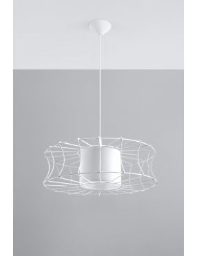 Lampa wisząca loftowa druciana biała Salerno  Sollux SL.0299