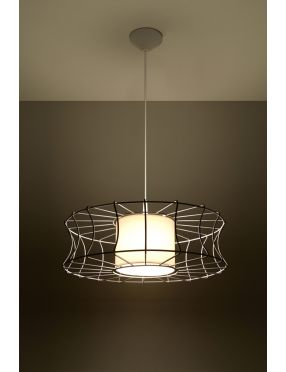 Lampa wisząca loftowa druciana biała Salerno  Sollux SL.0299