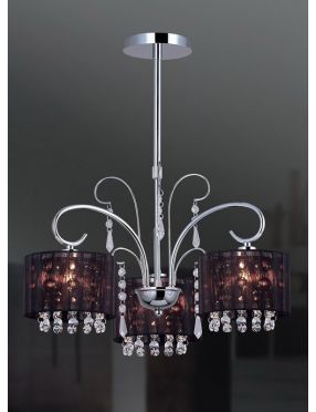 Lampa wisząca abażurowa dekoracyjna Span 3 czarna Italux MDM1583/3