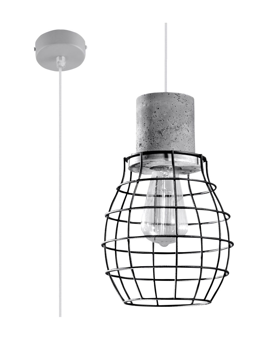 Lampa wisząca pojedyncza betonowa loftowa Lugo Sollux SL.0285