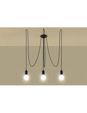 Lampa wisząca loftowa Edison 3  sznurki pająk Sollux SL.0370