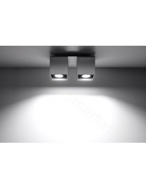 Lampa plafon sufitowy prostokatny metalowy kostka szara Quad Sollux SL.0064