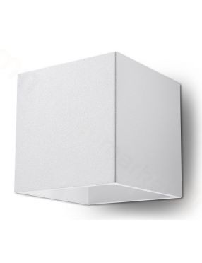 Kinkiet ścienny metalowy kostka kwadratowy biały Quad Sollux SL.0059