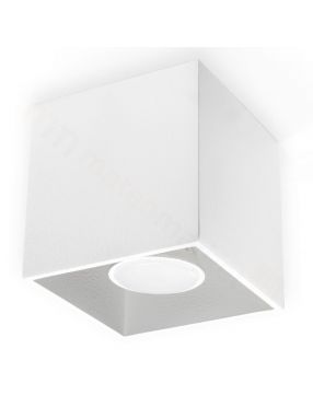 Lampa plafon sufitowy  metalowy kostka biała Quad Sollux SL.0027