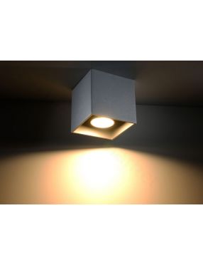 Lampa plafon sufitowy  metalowy kostka szary Quad Sollux SL.0024
