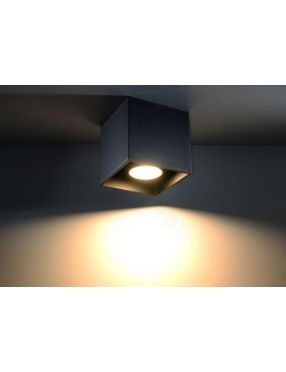 Lampa plafon sufitowy  metalowy kostka czarna Quad Sollux SL.0022