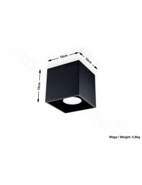 Lampa plafon sufitowy  metalowy kostka czarna Quad Sollux SL.0022