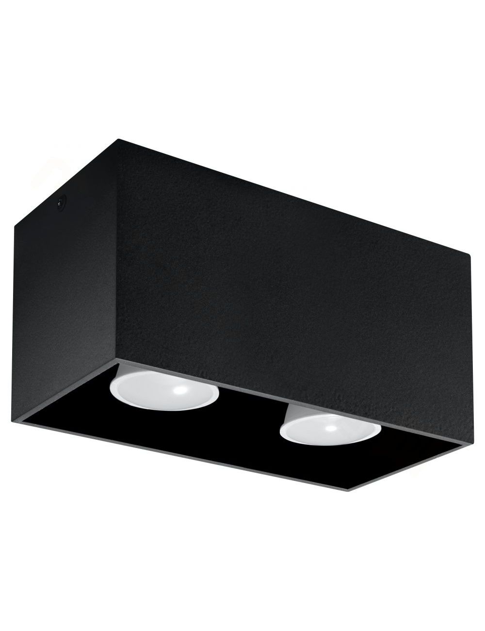 Lampa plafon sufitowy prostokatny metalowy kostka czarny Quad Sollux SL.0381