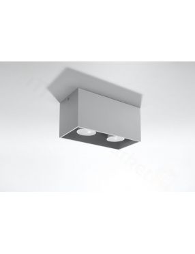 Lampa plafon sufitowy prostokatny metalowy kostka szary Quad Sollux SL.0382