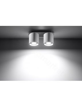 Lampa plafon sufitowy podwójny metalowy owal biały Orbis Sollux SL.0056