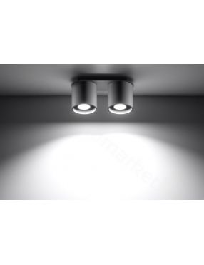 Lampa plafon sufitowy podwójny metalowy owal szary Orbis Sollux SL.0055