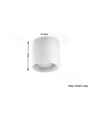 Lampa plafon sufitowy okragły metalowy walec biały Orbis Sollux SL.0021