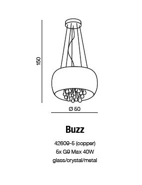 42609-5 Buzz lampa wisząca copper  Azzardo