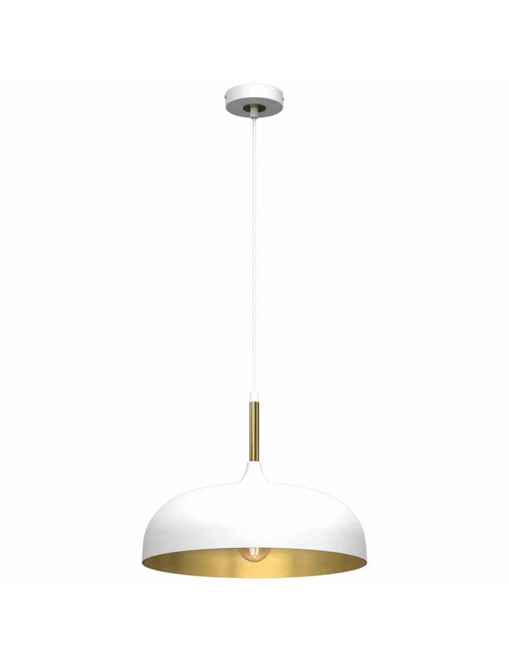 Lampa wisząca LINCOLN WHITE/GOLD 1xE27 35cm