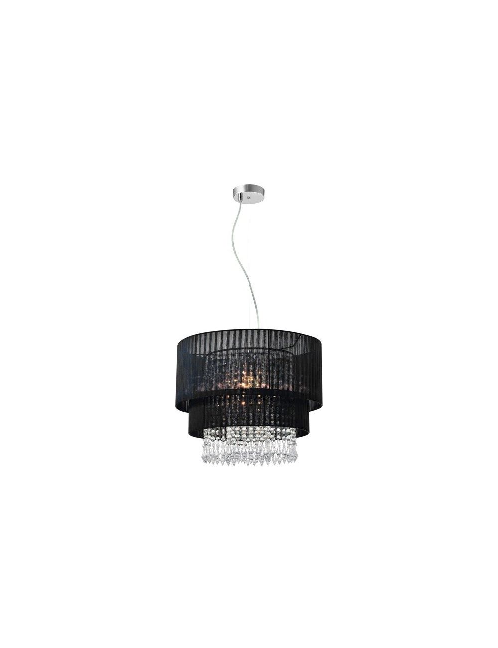 Lampa wisząca kryształki z abazurem czarna Leta Zuma line RRLD93350-L1B