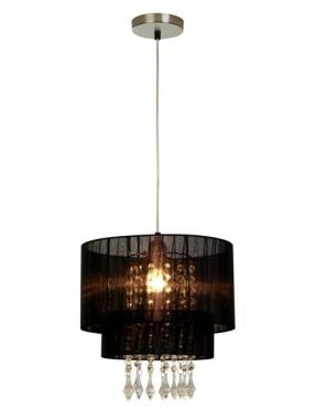 Lampa wisząca kryształki z abazurem czarna Leta Zuma line RLD93350-1B