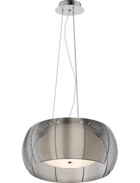 Lampa wisząca metalowa z kloszem szklanym srebrna Tango MD1104-2