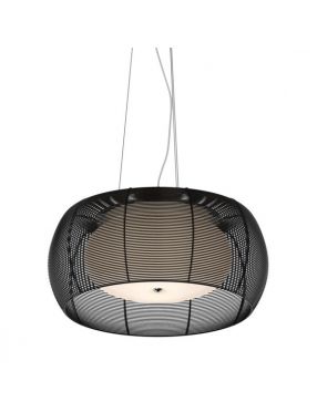 Lampa wisząca metalowa z kloszem szklanym czarna Tango MD1104-2