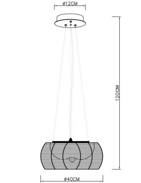 Lampa wisząca metalowa z kloszem szklanym czarna Tango MD1104-2