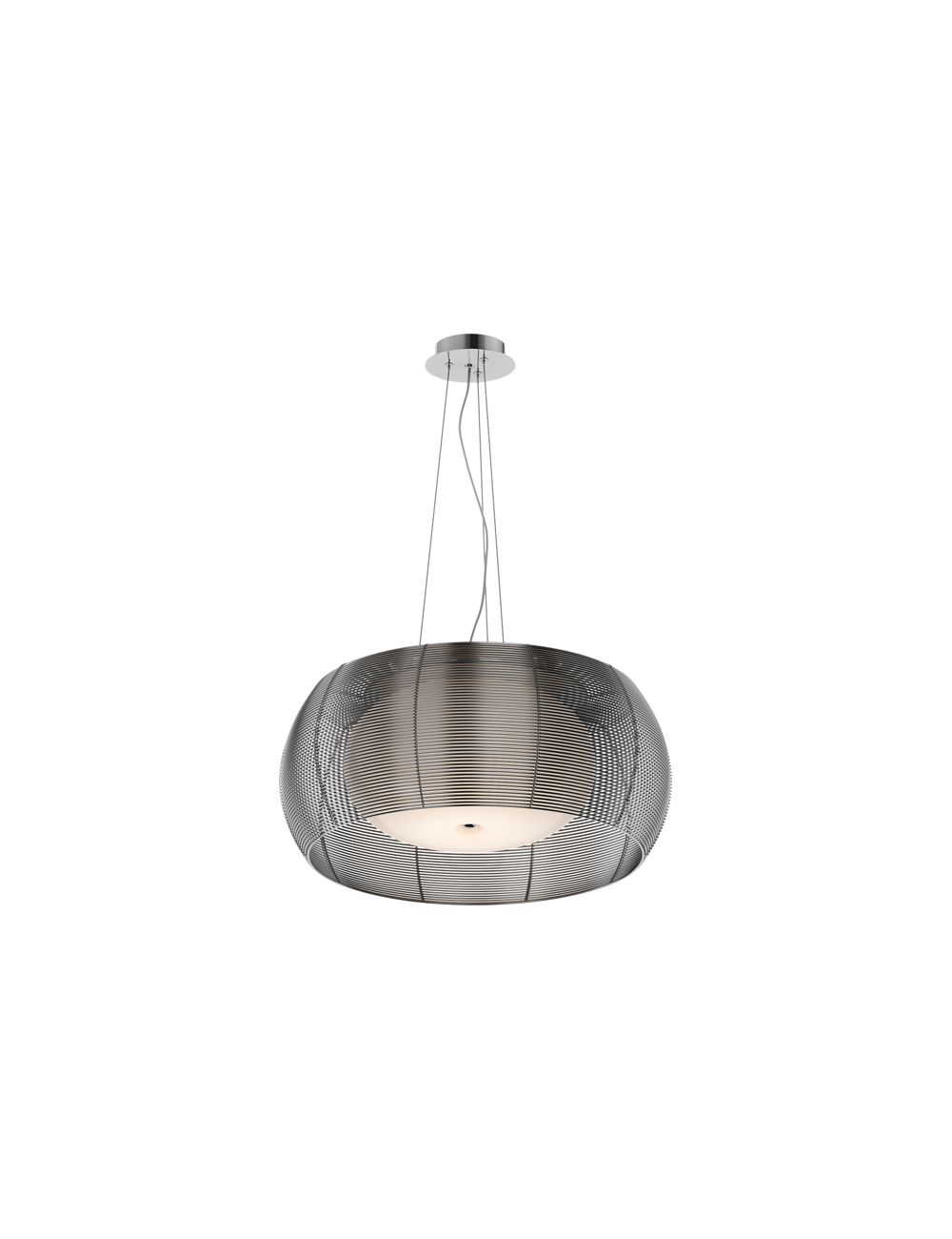 Lampa wisząca metalowa z kloszem szklanym srebrna 50 cm Tango MD1104-2L (silver)