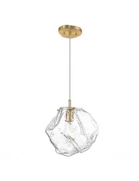 Lampa wisząca pojedyncza szklana przezroczysta złota loftowa Rock Zuma Line P0488-01B-U8AC