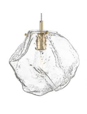 Lampa wisząca pojedyncza szklana przezroczysta złota loftowa Rock Zuma Line P0488-01B-U8AC