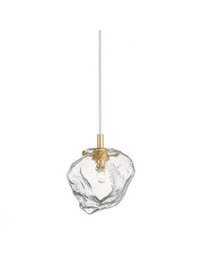 Lampa wisząca pojedyncza szklana przezroczysta złota loftowa Rock Zuma Line P0488-01F-U8AC