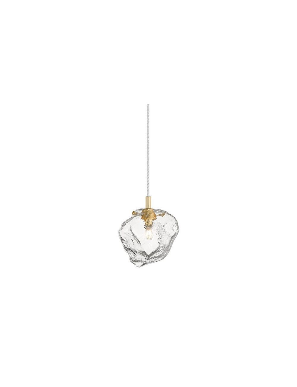 Lampa wisząca pojedyncza szklana przezroczysta złota loftowa Rock Zuma Line P0488-01F-U8AC