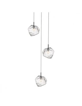 Lampa wisząca potrójna okrągła szklana przezroczysta loftowa Rock Zuma Line P0488-03D-B5AC