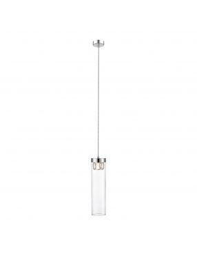 Lampa wisząca nowoczesna szklana tuba pojedyncza chrom Gem ZumaLine P0389-01D-F4AC