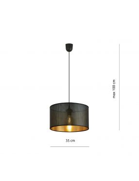 ASTON 1 BLACK/GOLD 1148/1 lampa wisząca regulowana abażur dużo światła EMIBIG