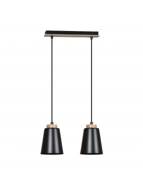 BOLERO 2 BLACK 442/2 wisząca lampa styl skandynawski drewno czarna EMIBIG