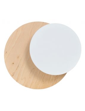 CIRCLE 971/1 WHITE kinkiet ścienny LED biały styl skandynawski drewno metal EMIBIG