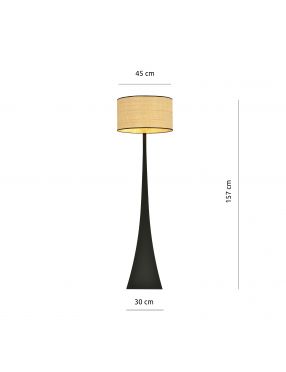 ESTRELLA LP1 RATTAN 1157/LP1 lampa podłogowa oryginalny design duży abażur EMIBIG