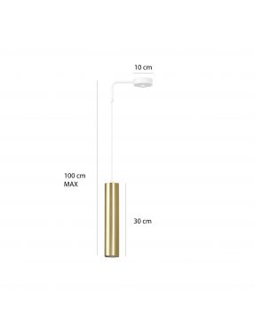 GOLDI 1 WHITE 458/1 spot wiszący złote tuby regulowana wysokość najnowszy design EMIBIG
