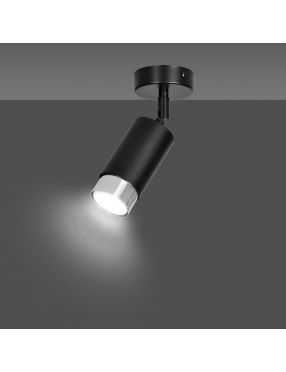 HIRO 1 BLACK-CHROME 964/1 nowoczesny regulowany spot LED sufitowy czarno srebrny EMIBIG