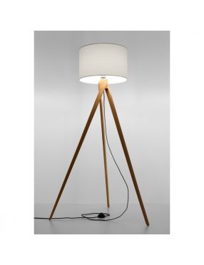 Lampa stojąca drewniana z abażurem Legno Sollux SL.0524