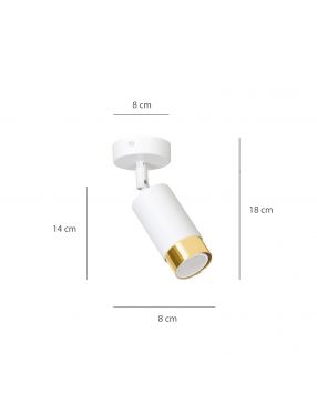 HIRO 1 WHITE-GOLD 963/1 nowoczesny regulowany spot LED sufitowy biało złoty EMIBIG