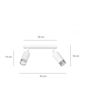 HIRO 2 WHITE-CHROME 962/2 nowoczesny regulowany spot LED sufitowy biało srebrny EMIBIG