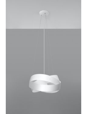 Lampa wisząca nowoczesna metalowa ring biała Mobius Sollux SL.0413