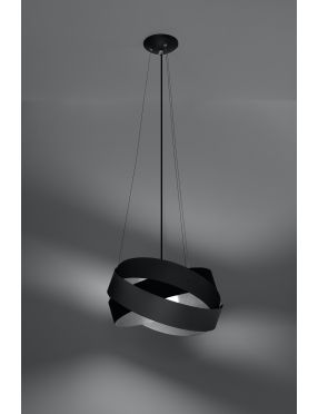 Lampa wisząca nowoczesna metalowa ring czarna Mobius Sollux SL.0415