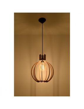 Lampa wisząca pojedyncza loft drewniana Arancia Sollux SL.0391