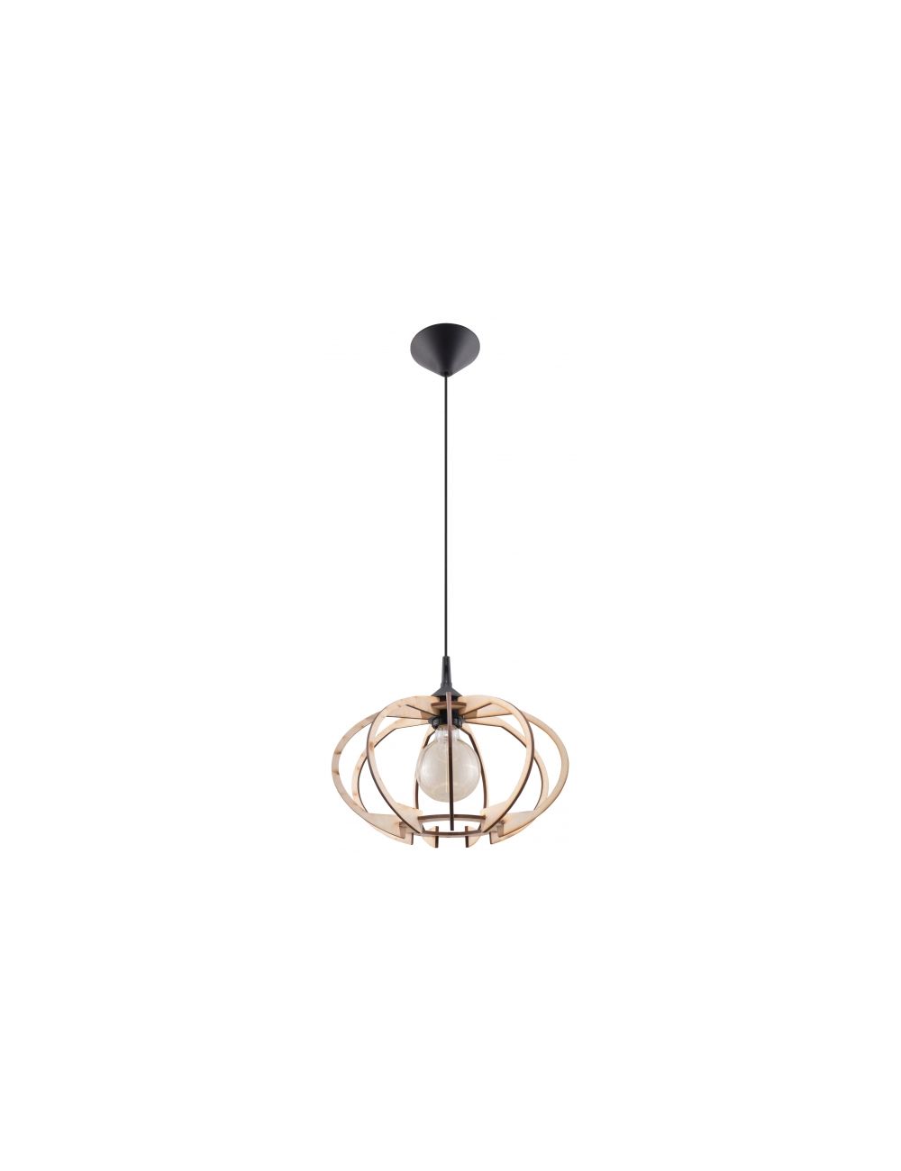Lampa wisząca pojedyncza loft drewniana Mandelino Sollux SL.0392
