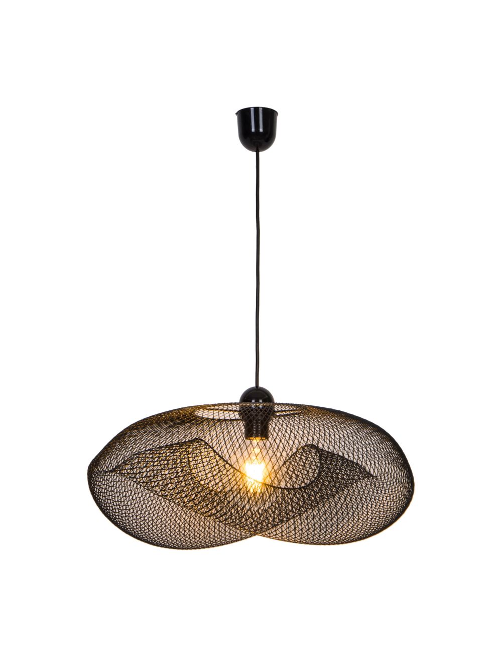 Lampa pojedyncza metalowa druciana loftowa czarna Alice Zumaline P18230-D60-BK